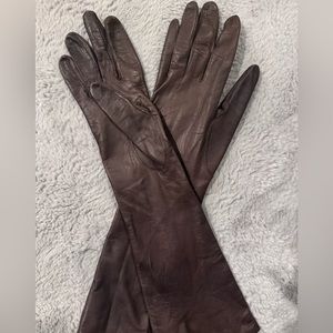 Essentials Long London Tan Leather Gloves